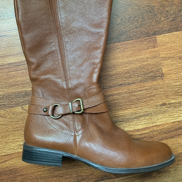 wide calf leather boots size 11